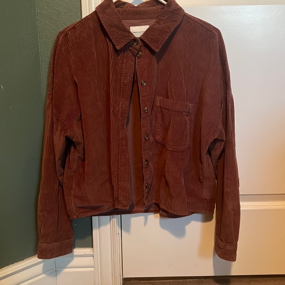 American Eagle Button up jacket, Maroon, Size Juniors Medium